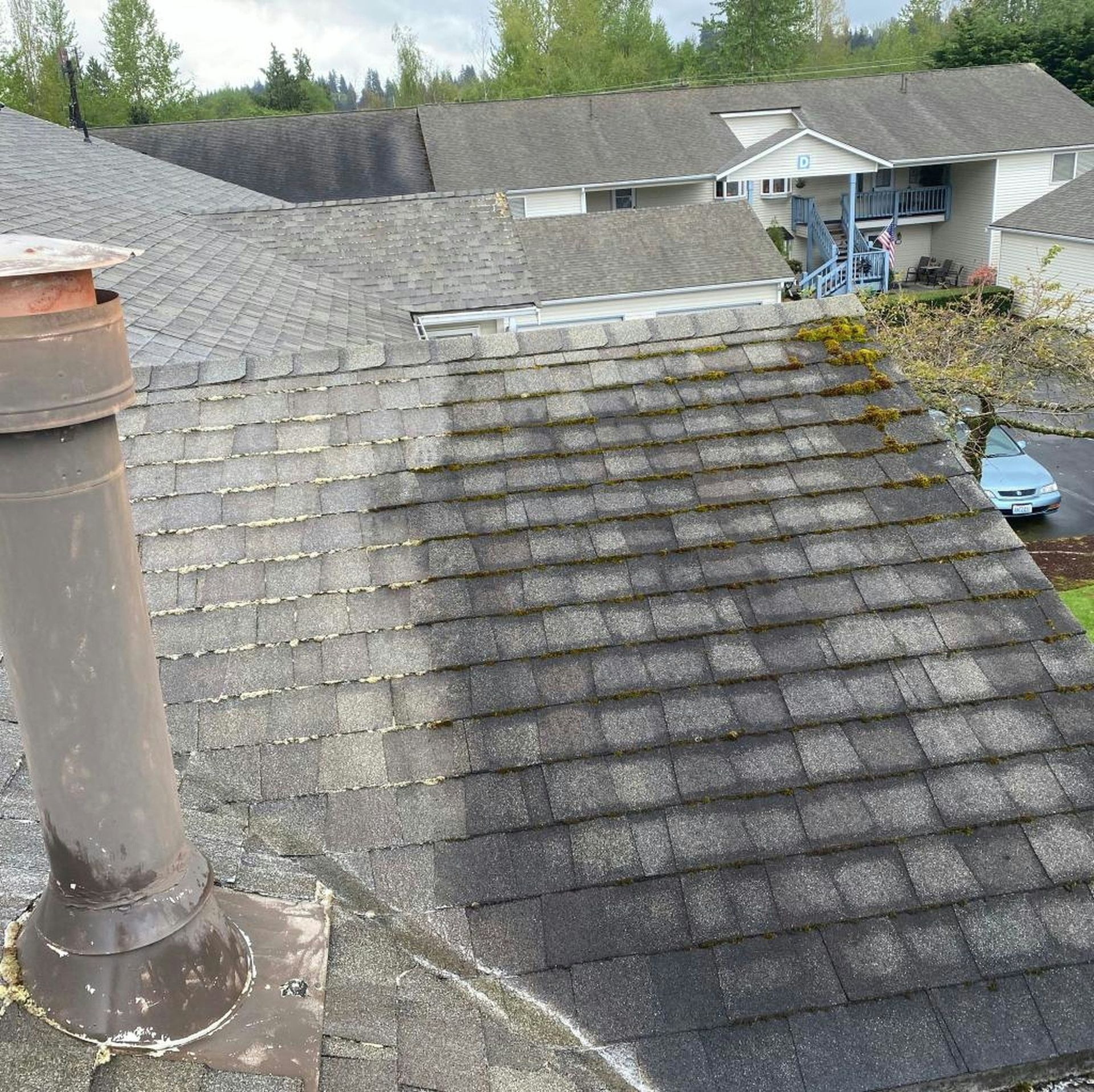 a view of a house from the roof of a house